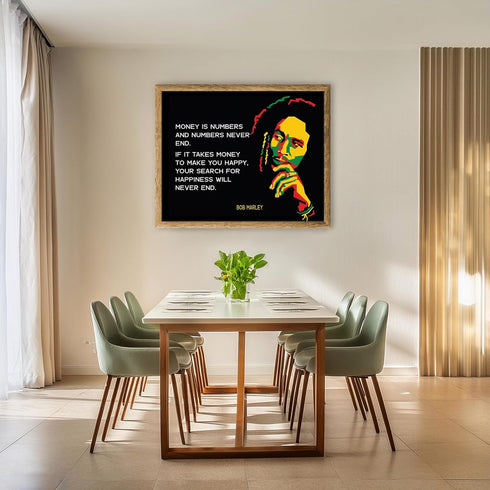 Posterizer 1 pcs-Bob Marley Quote-Search for Happiness-Famous Figures Art Collection-Quotes-Gift for Music Fans-Living Room Bedroom Decor- unframe...